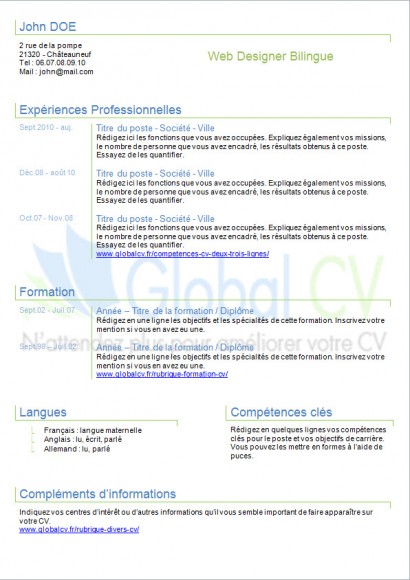 cv moderne